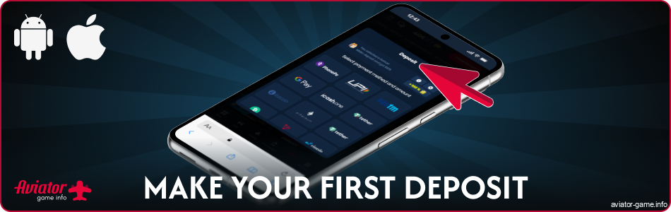 Make a deposit in the Aviator India App