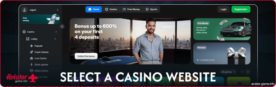 Choose an online casino Aviator IN