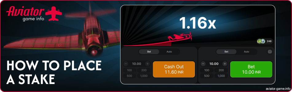 Instructions for betting in the Aviator India game