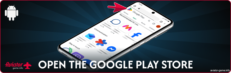 Open the Google Play Store in Aviator IN
