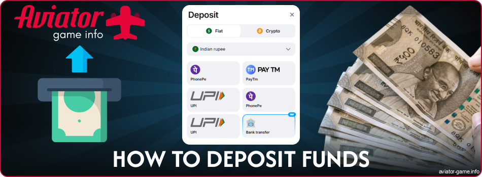 Payment transactions for Indian 1win Aviator players