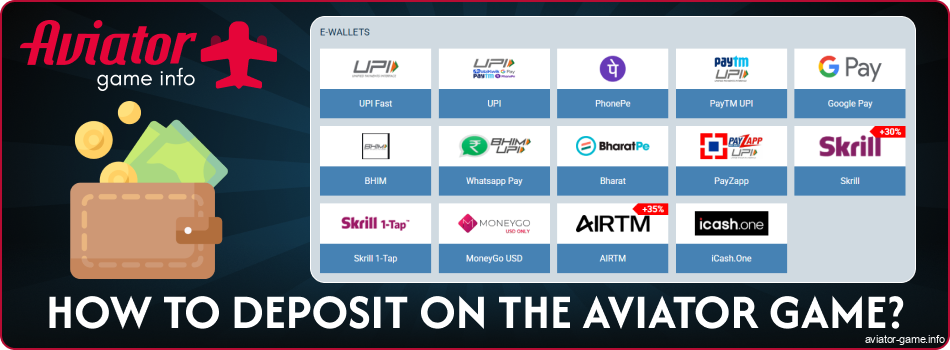 Instructions for topping up your 1xbet Aviator India account