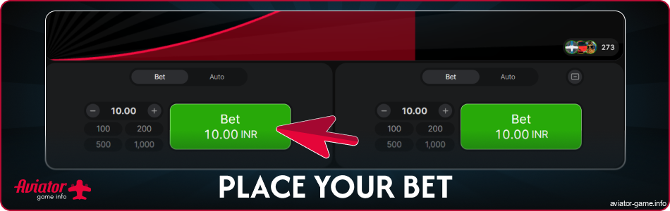 Place a bet on 1xbet Aviator India