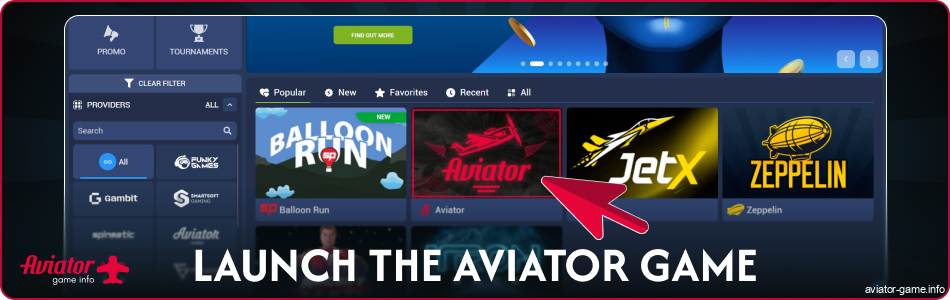 Launch the 1xbet Aviator India game