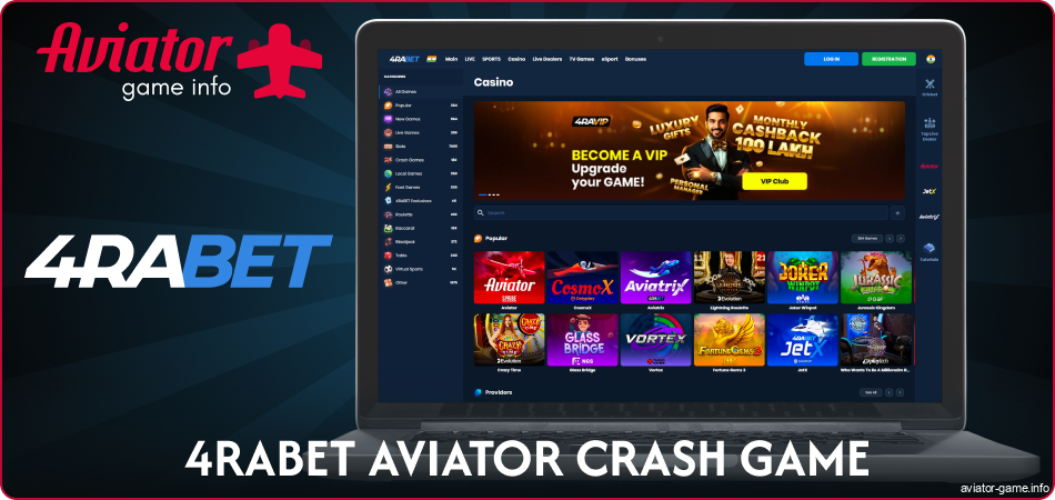 Play Aviator IN at 4rabet Casino